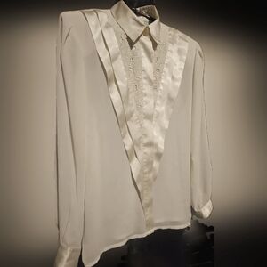 Laura & Jayne Collection classic embroidered elegant blouse size 12
